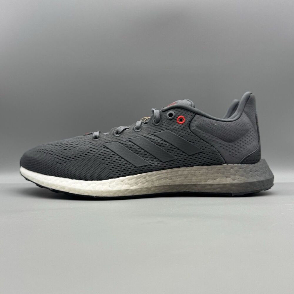 Adidas Pure Boost Grey Vivid Red Ultra Running Shoe Men's Size 9 NEW Sneakers - Picture 5 of 9
